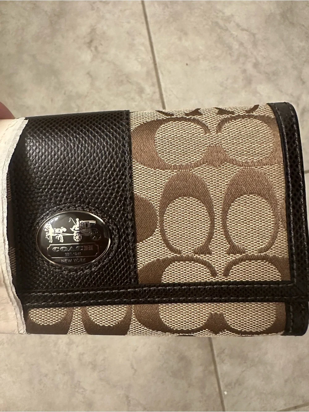 Coach Brown and Khaki Legacy Signature Canvas Shoulder Bag